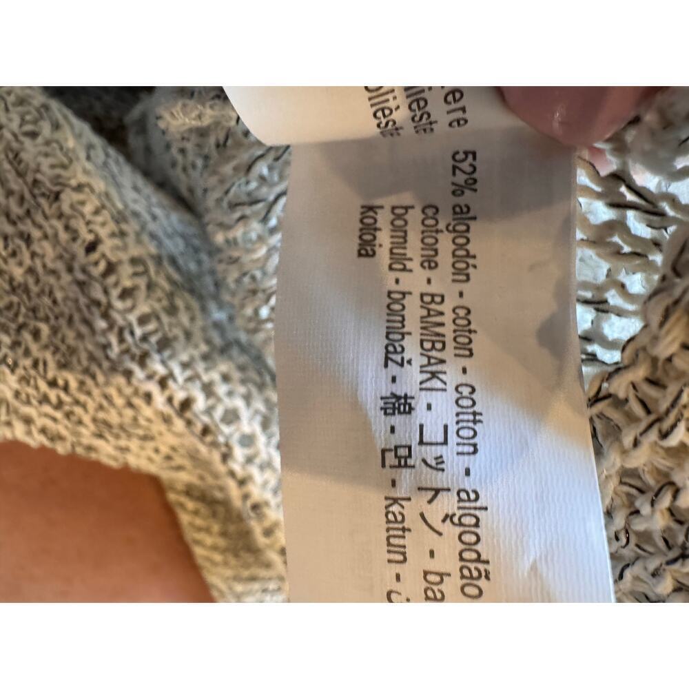Zara Women’s Oatmeal Knit Wide Leg Pants Semi Sheer Lounge Casual Size Medium - Picture 12 of 15